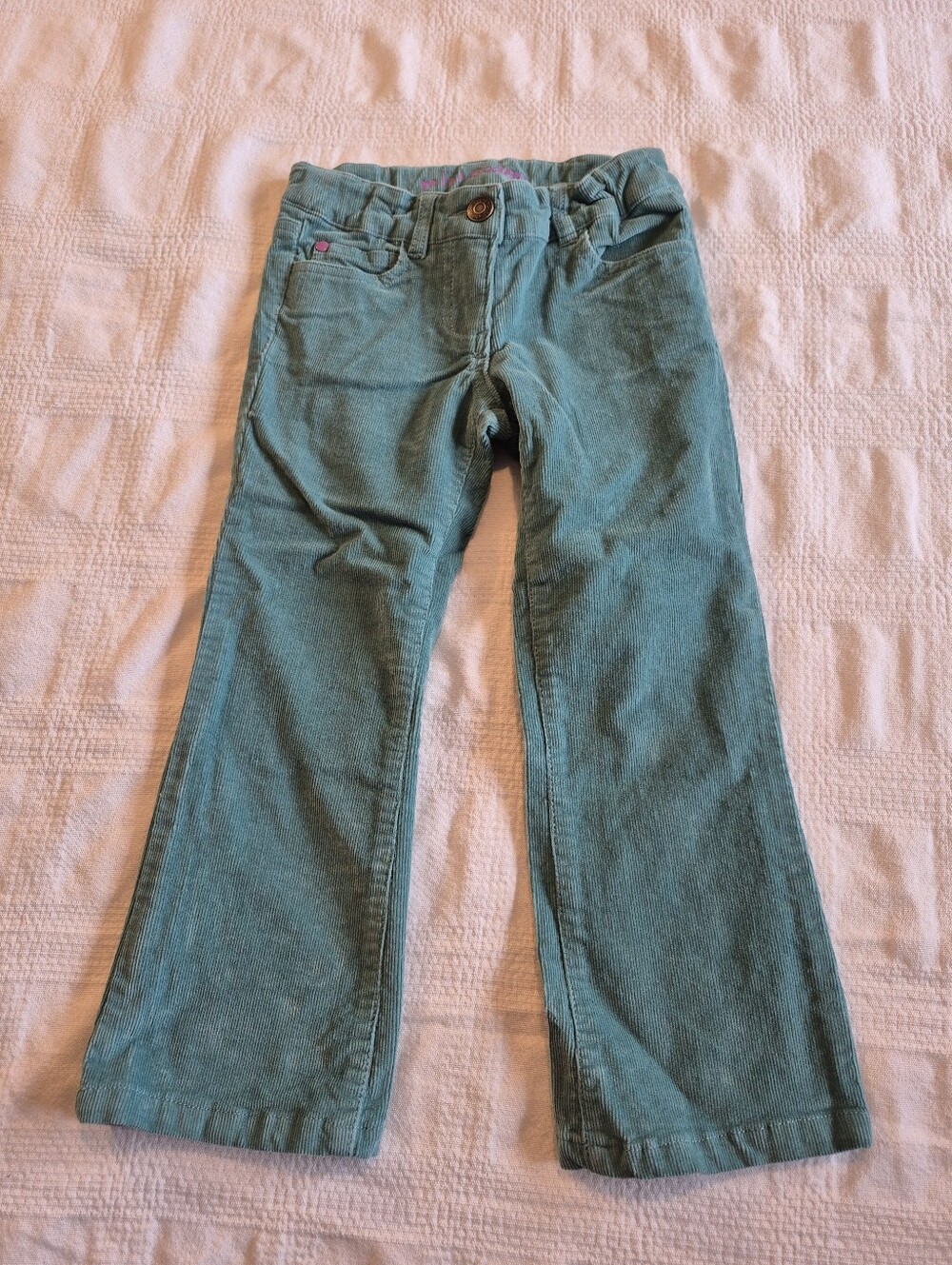 Mini Boden girls 4 years green stretchy corduroy pants VGUC